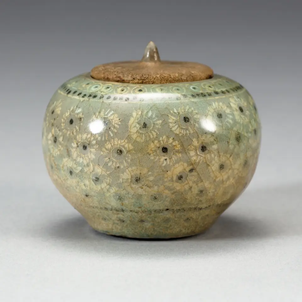 Lidded Celadon Jar